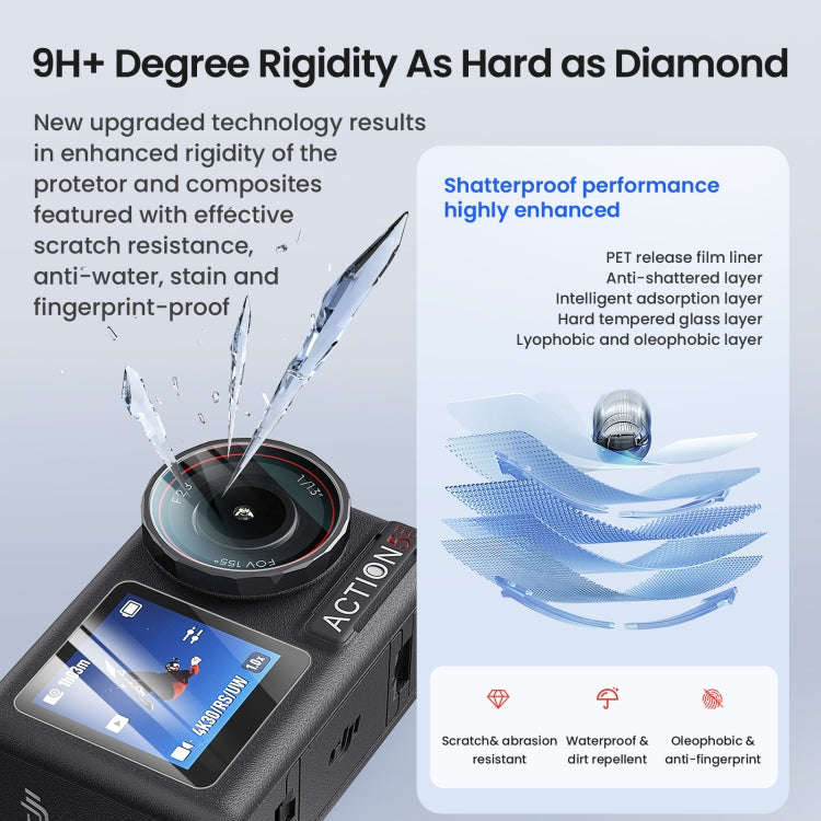 For DJI Osmo Action 5 Pro aMagisn 9H Hardness Tempered Glass Set Package A