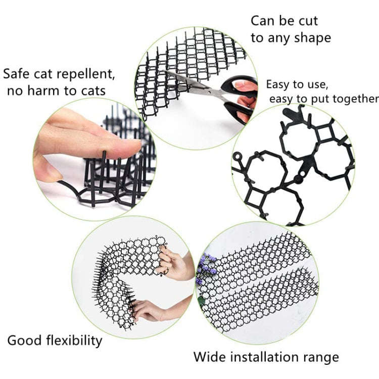 12pcs / Box Anti-Cats Barbed Spike Net Mat Sofas Gate Garden Cats Repellent Tool, Style: Without ...