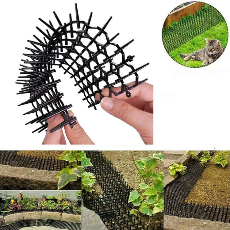 12pcs / Box Anti-Cats Barbed Spike Net Mat Sofas Gate Garden Cats Repellent Tool, Style: With 4 S...