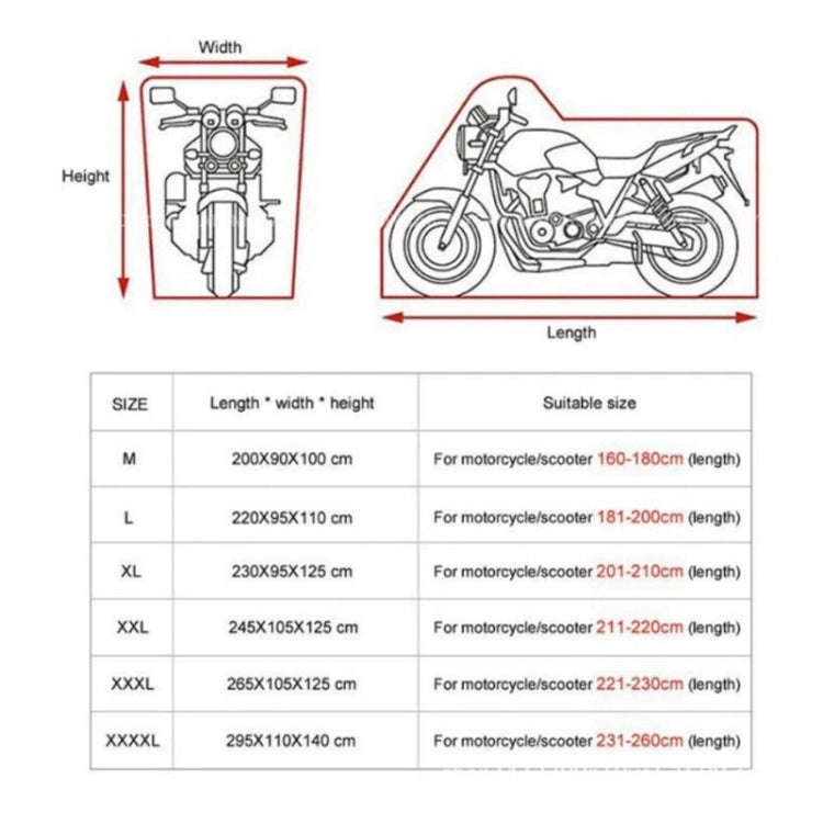 Motorcycle Rain Sun Protection Cover Oxford Cloth Dustproof With Anti-theft Buckle, Size: M