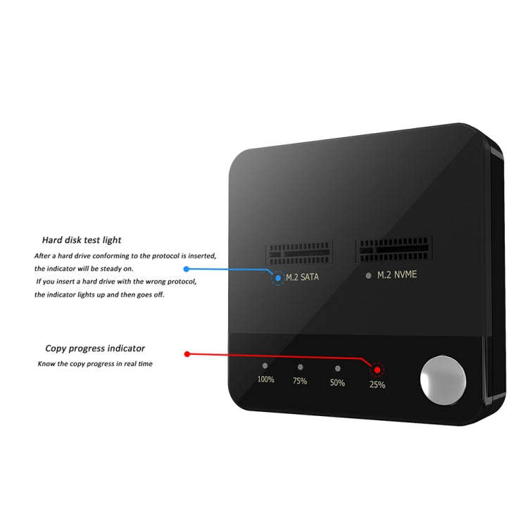 SSD Copy Machine M.2 SATA/NVME Mutual Copy Clone Online Read / Write HDD Enclosure
