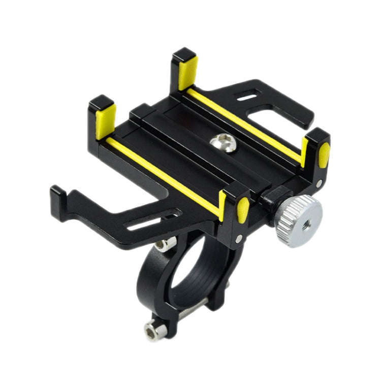 Aluminum Alloy Motorcycle Bicycle Navigation Mobile Phone Holder(Yellow)