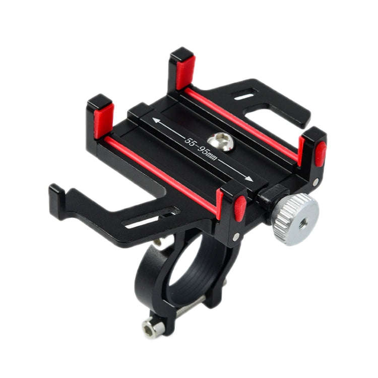 Aluminum Alloy Motorcycle Bicycle Navigation Mobile Phone Holder(Red)