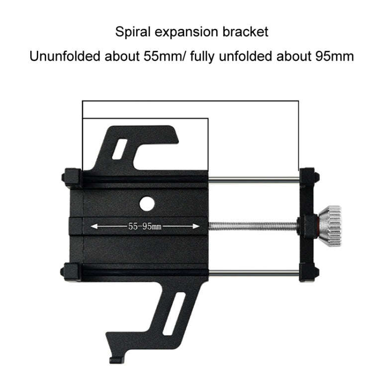 Aluminum Alloy Motorcycle Bicycle Navigation Mobile Phone Holder(Black)