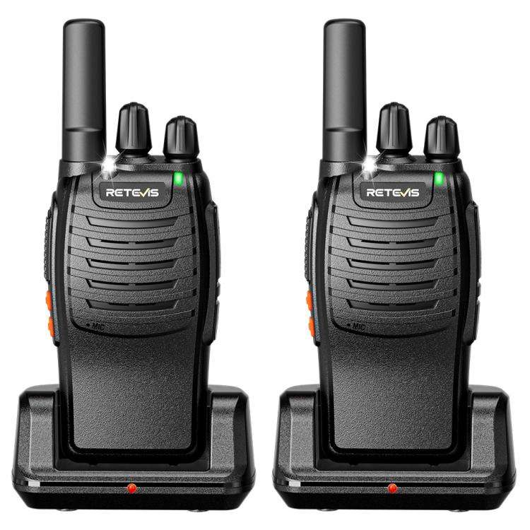 RETEVIS H777 1pair 16 Channels Compact Portable Handheld Walkie Talkie With Charging Base, Style:...