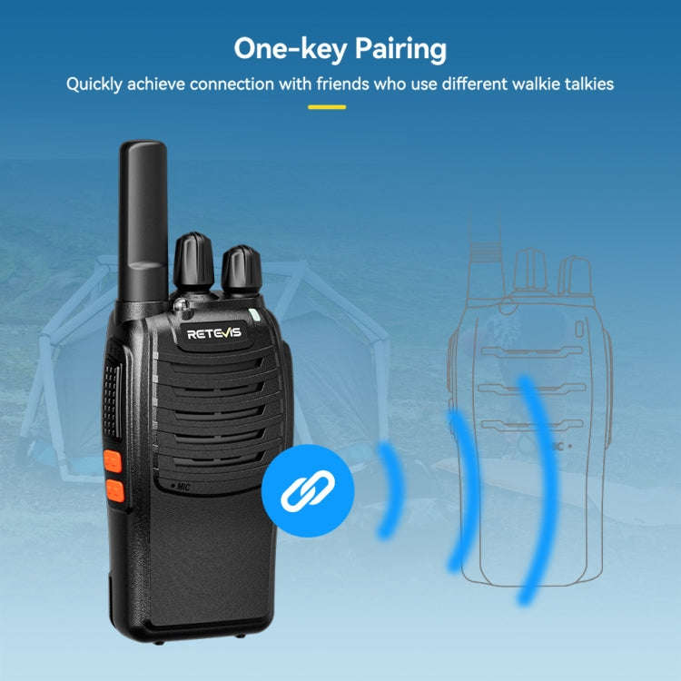 RETEVIS H777 1pair 16 Channels Compact Portable Handheld Walkie Talkie With Charging Base, Style:...