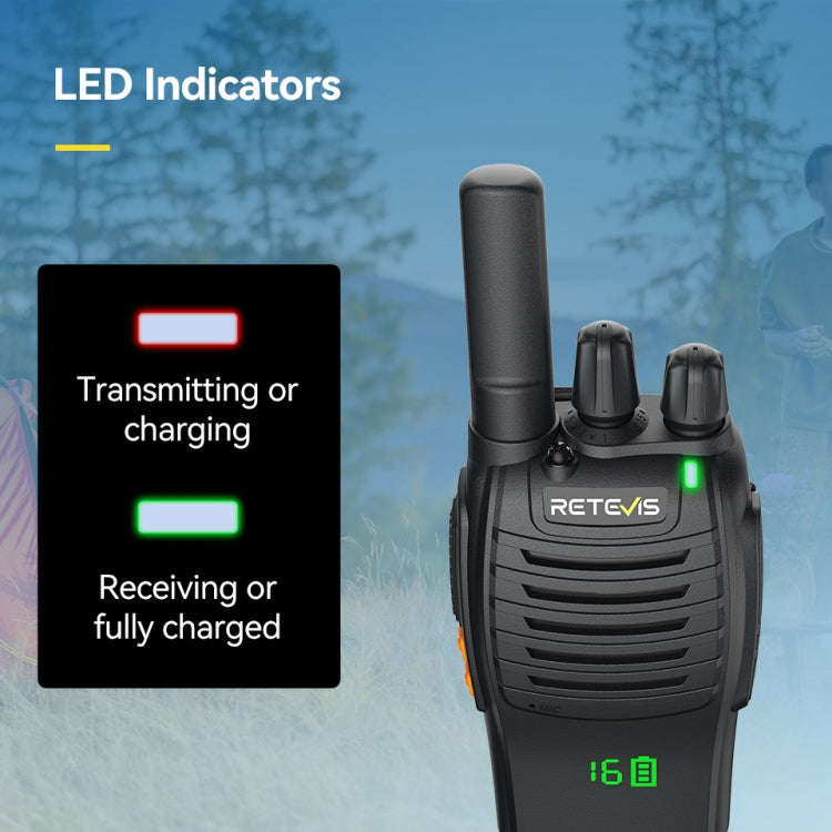 RETEVIS H777 1pair 16 Channels Compact Portable Handheld Walkie Talkie With Charging Base, Style:...