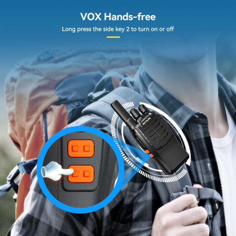 RETEVIS H777 1pair 16 Channels Compact Portable Handheld Walkie Talkie With Charging Base, Style:...