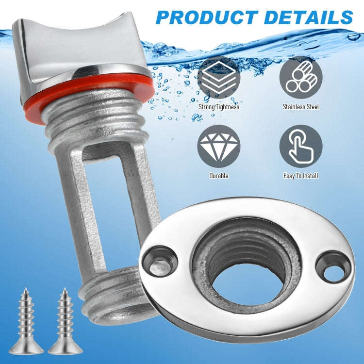 Stainless Steel Water Plug For Kayak Stern Drain, Set: 1pc