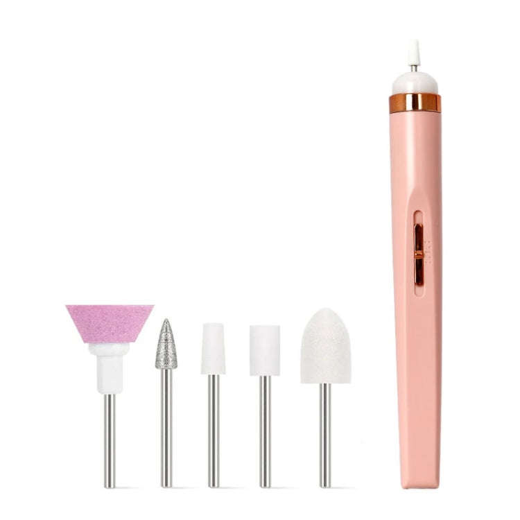 Mini Nail Grinder Nail Remover Portable Electric Nail Tool With Light(Pink)