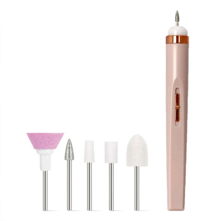Mini Nail Grinder Nail Remover Portable Electric Nail Tool With Light(Light Pink)