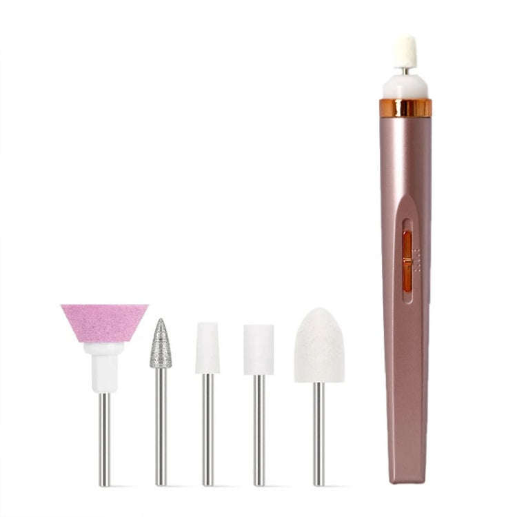 Mini Nail Grinder Nail Remover Portable Electric Nail Tool With Light(Rose Gold)