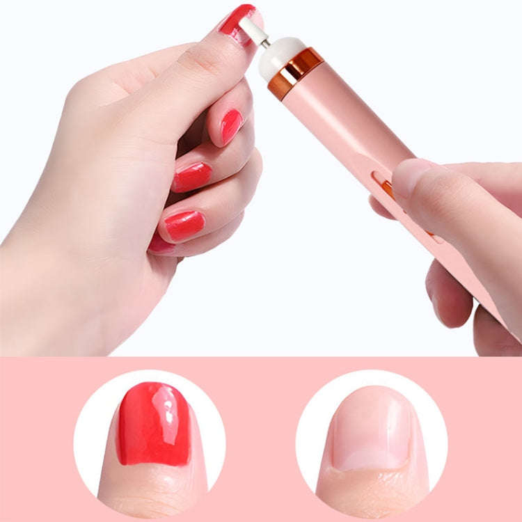 Mini Nail Grinder Nail Remover Portable Electric Nail Tool With Light(Light Pink)
