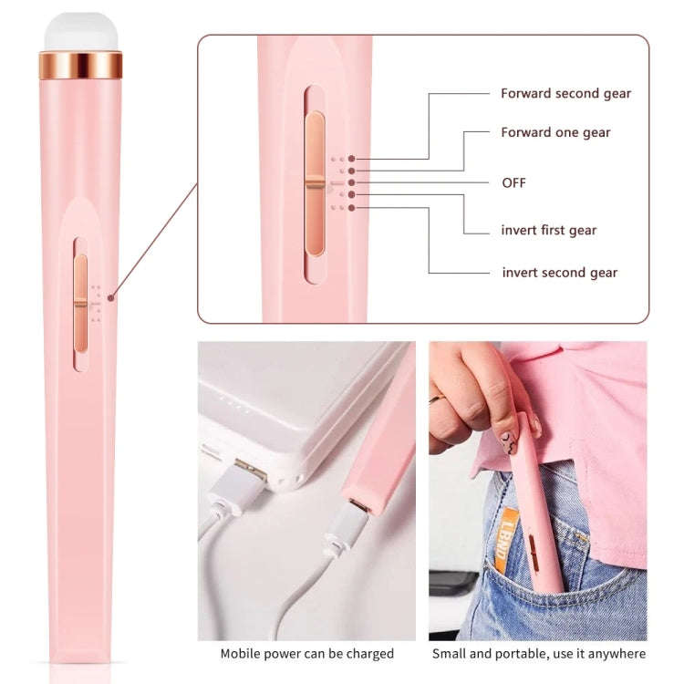 Mini Nail Grinder Nail Remover Portable Electric Nail Tool With Light(Light Pink)