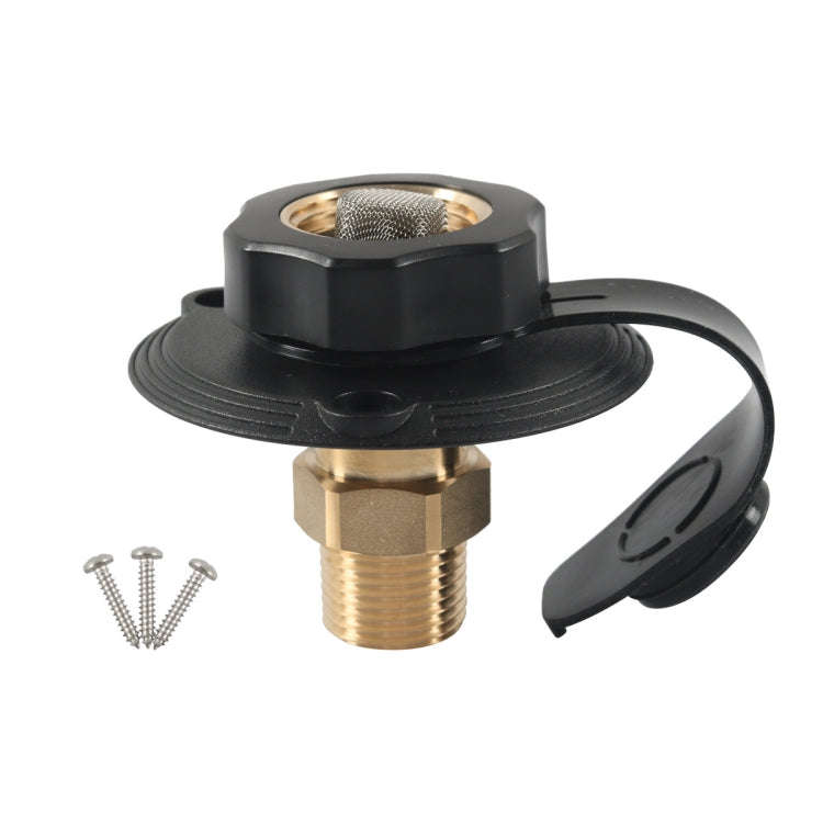 RV Brass Water Inlet Check Valve Yacht Accessories, Color: Black