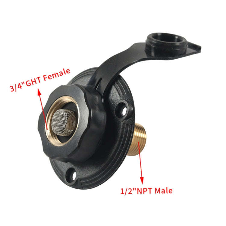 RV Brass Water Inlet Check Valve Yacht Accessories, Color: Black