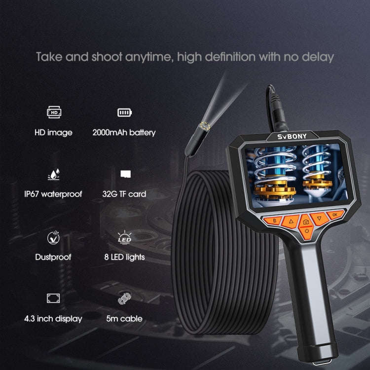 SVBONY SM501 Industrial Borescope 2 Megapixel HD 4.3-inch IP67 Waterproof Probe