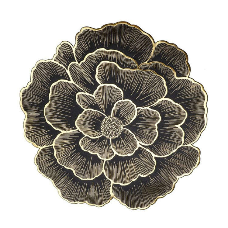 38cm Household Kitchen Heat Resistant Flower Hot Stamping Table Heat Insulating Pad(Gold Black)