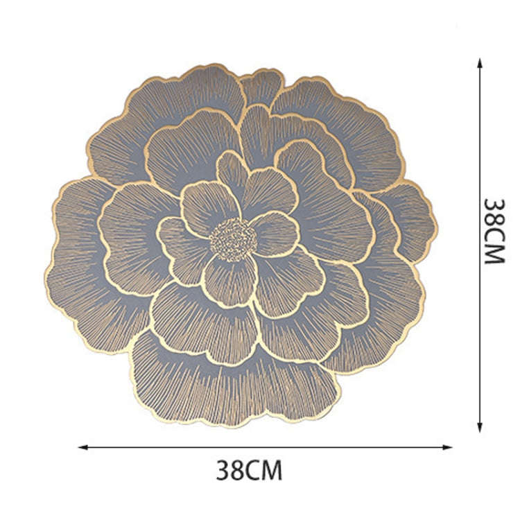 38cm Household Kitchen Heat Resistant Flower Hot Stamping Table Heat Insulating Pad(Gold Blue)