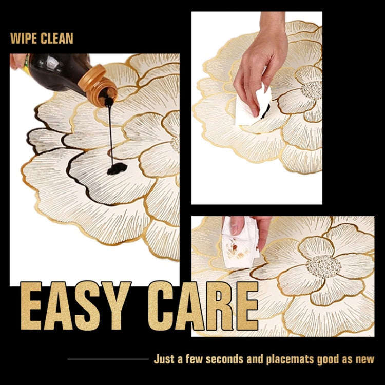38cm Household Kitchen Heat Resistant Flower Hot Stamping Table Heat Insulating Pad(Gold Black)