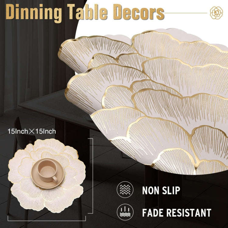 38cm Household Kitchen Heat Resistant Flower Hot Stamping Table Heat Insulating Pad(Gold Blue)