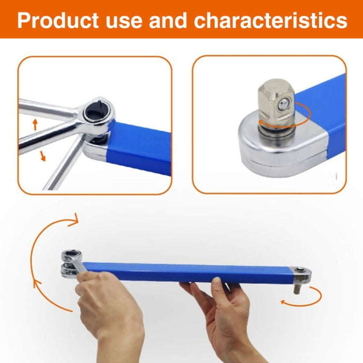 Multifunctional Ratcheting Extension Wrench Household Car Maintenance Tools(Orange)
