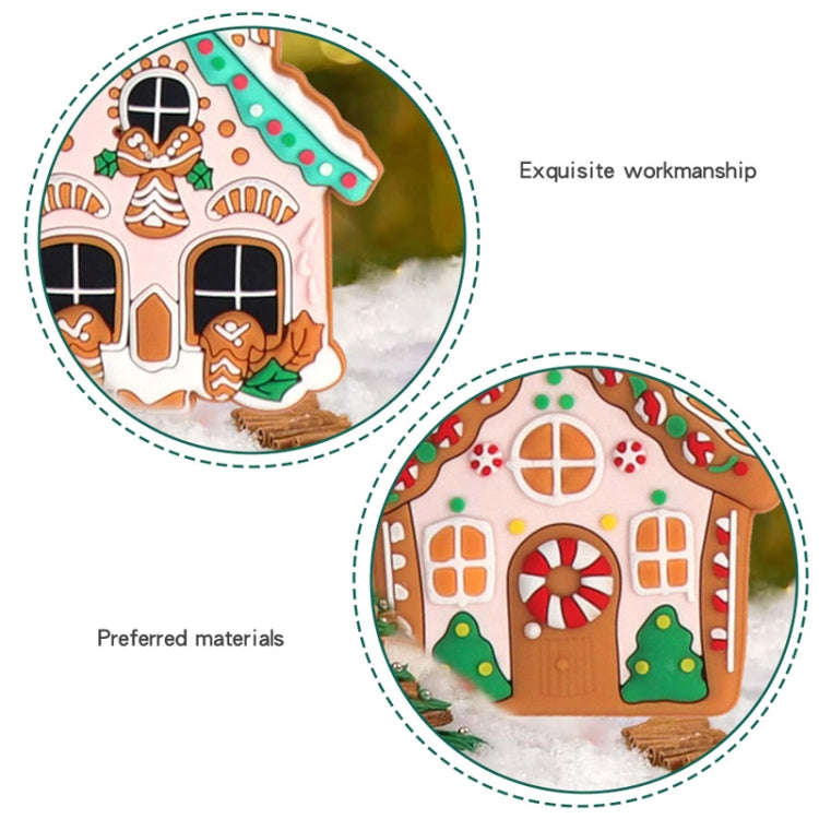 8pcs /Set B PVC Christmas House Pendants Christmas Tree Decorations Scene Arrangement Props
