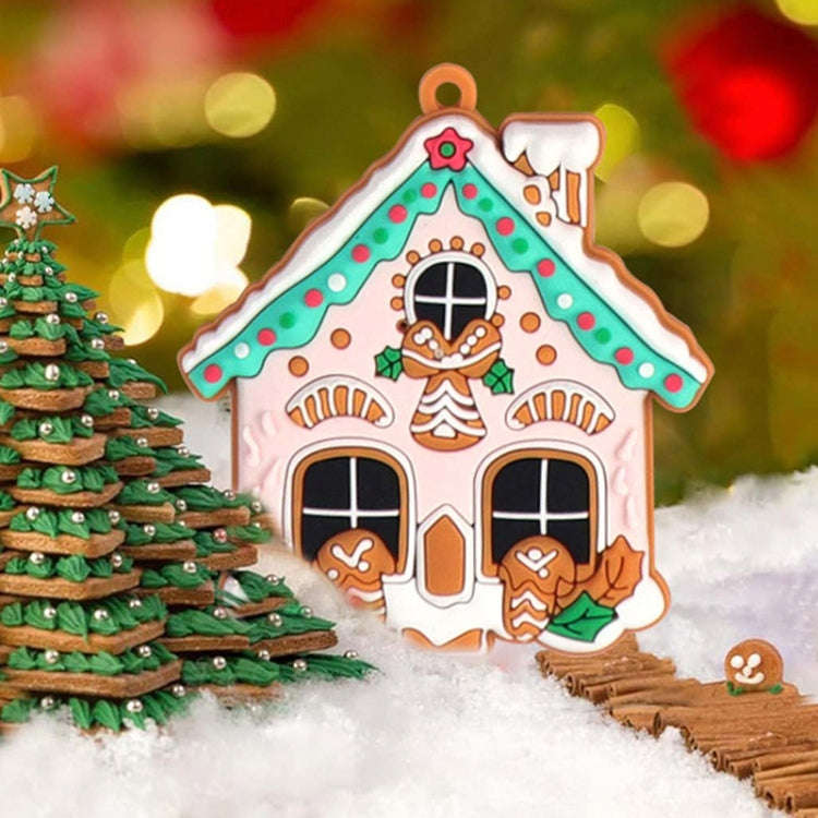 8pcs /Set B PVC Christmas House Pendants Christmas Tree Decorations Scene Arrangement Props