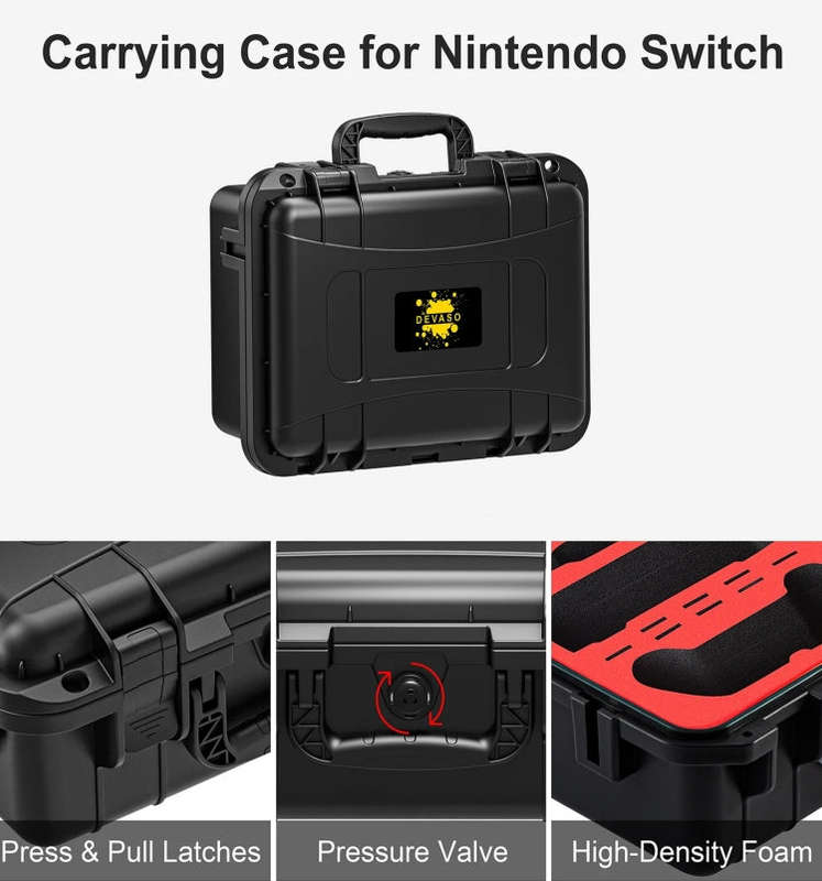 DEVASO For Switch / OLED IP67 Waterproof Storage Case Hardshell Bag, Color: Black