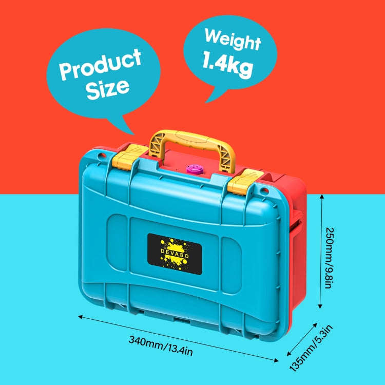 DEVASO For Switch / OLED IP67 Waterproof Storage Case Hardshell Bag, Color: Orange Blue+Shoulder ...