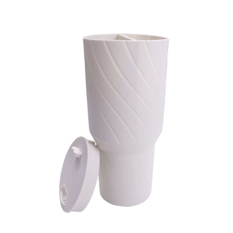 For Stanley Cup 2-divided Silicone Liner Compartment Cup, Size: 40oz(Beige)