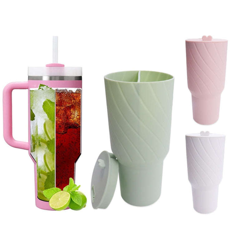 For Stanley Cup 2-divided Silicone Liner Compartment Cup, Size: 40oz(Pink)