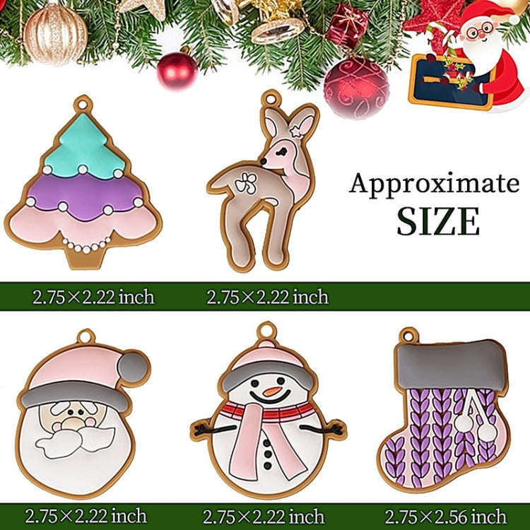 10pcs /Set Elk Snowman Christmas Decorations Pendants PVC Hanging Christmas Tree Ornaments Scene ...
