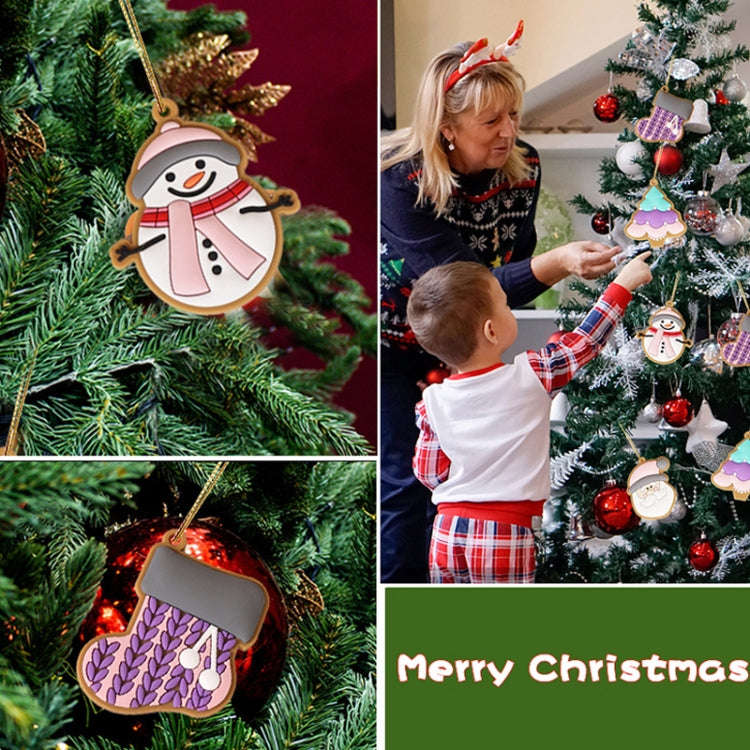 12pcs /Set House Christmas Decorations Pendants PVC Hanging Christmas Tree Ornaments Scene Arrang...