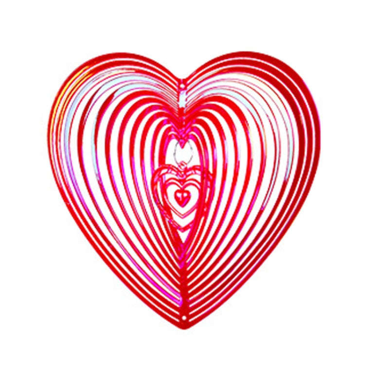Outdoor Wind Chime Heart Shape Bird Repeller Garden Decoration Bird Catcher(Red)