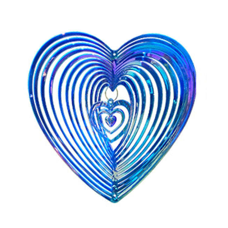 Outdoor Wind Chime Heart Shape Bird Repeller Garden Decoration Bird Catcher(Blue)