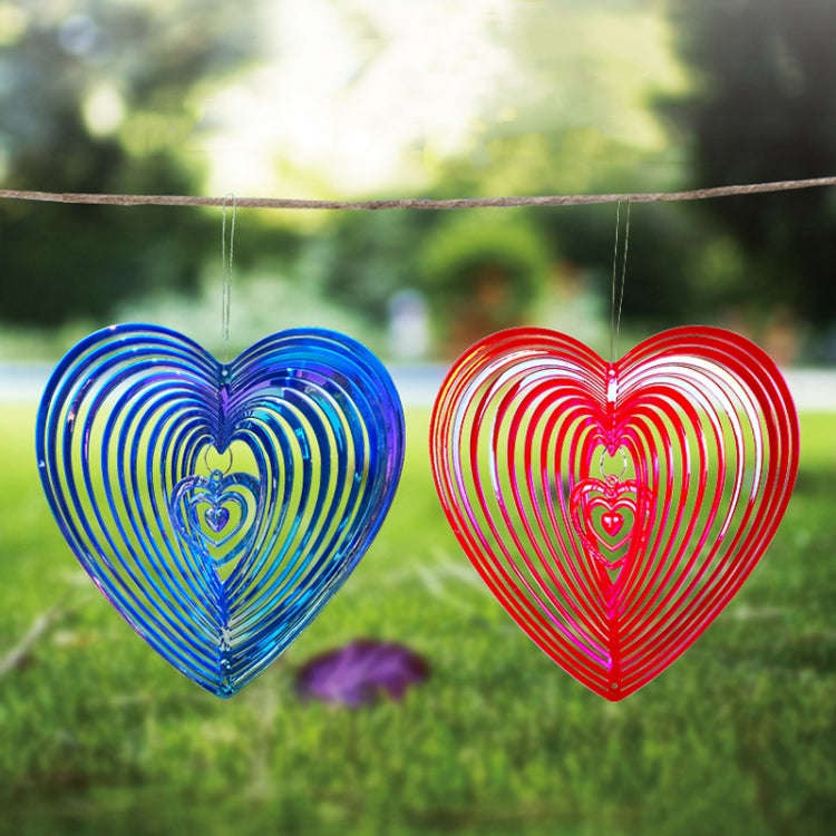 Outdoor Wind Chime Heart Shape Bird Repeller Garden Decoration Bird Catcher(Blue)