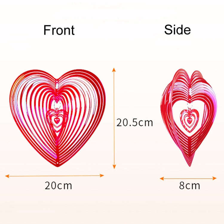 Outdoor Wind Chime Heart Shape Bird Repeller Garden Decoration Bird Catcher(Red)