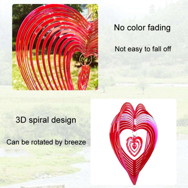 Outdoor Wind Chime Heart Shape Bird Repeller Garden Decoration Bird Catcher(Blue)