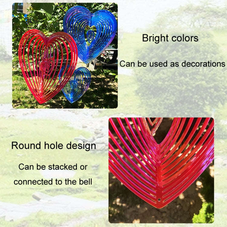 Outdoor Wind Chime Heart Shape Bird Repeller Garden Decoration Bird Catcher(Red)