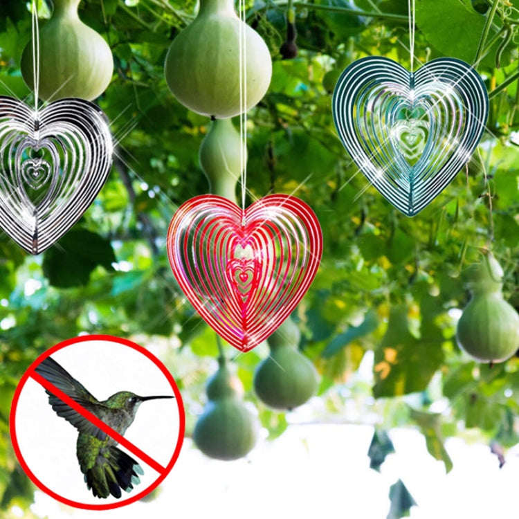 Outdoor Wind Chime Heart Shape Bird Repeller Garden Decoration Bird Catcher(Red)
