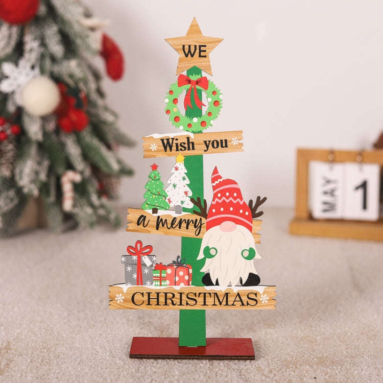 Christmas Decoration Wooden Desktop Ornament Restaurant Bar Scene Layout Decoration Crafts(Facele...