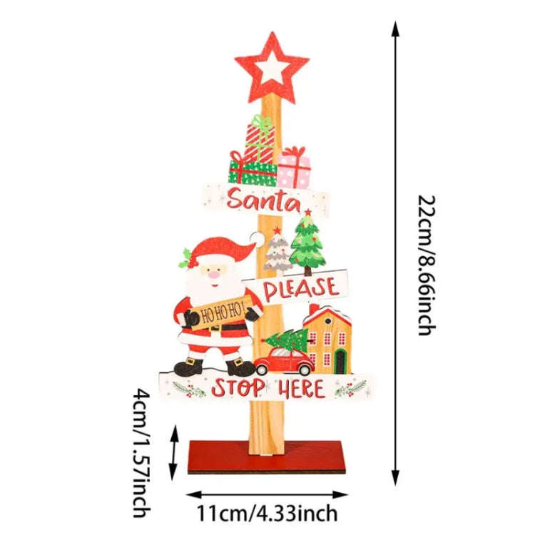 Christmas Decoration Wooden Desktop Ornament Restaurant Bar Scene Layout Decoration Crafts(Facele...