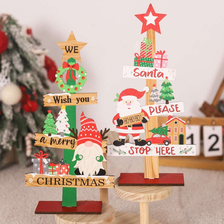 Christmas Decoration Wooden Desktop Ornament Restaurant Bar Scene Layout Decoration Crafts(Elderly)
