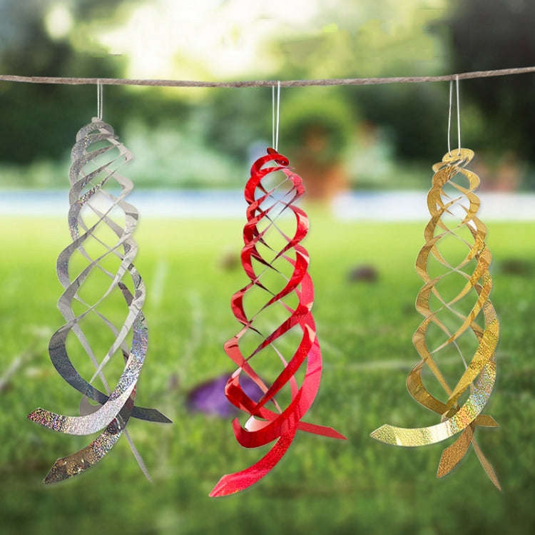 Laser Flash Bird Repellent Orchard Bird Repellent Spiral Reflective Wind Rotor(Silver)