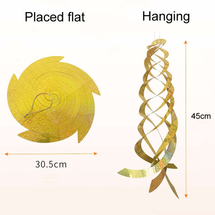 Laser Flash Bird Repellent Orchard Bird Repellent Spiral Reflective Wind Rotor(Gold)