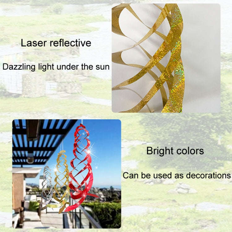 Laser Flash Bird Repellent Orchard Bird Repellent Spiral Reflective Wind Rotor(Silver)