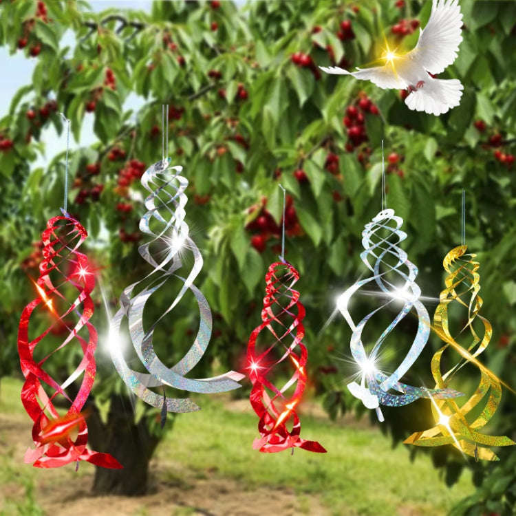 Laser Flash Bird Repellent Orchard Bird Repellent Spiral Reflective Wind Rotor(Silver)