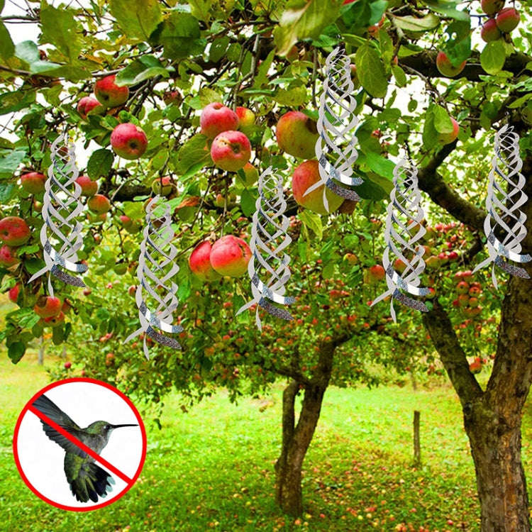 Laser Flash Bird Repellent Orchard Bird Repellent Spiral Reflective Wind Rotor(Silver)