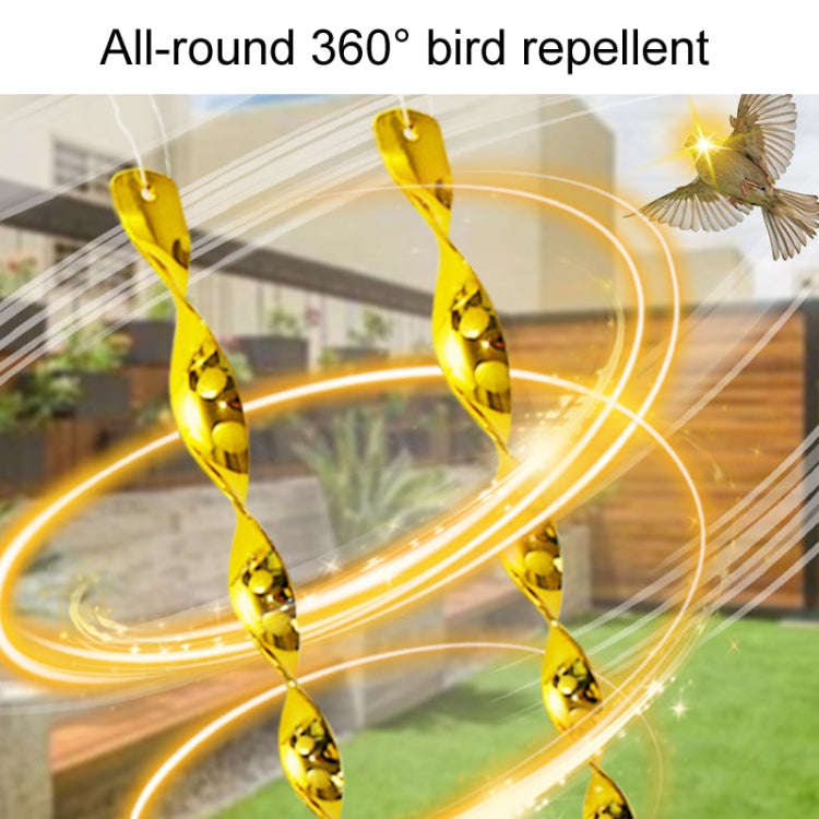12pcs / Set 30cm Laser Bird Repellent Spiral Wind Reflective Stick Orchard Balcony Garden Decoration